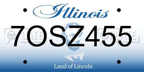 7OSZ455 Illinois License Plate