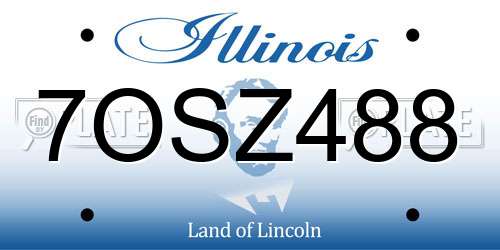 7OSZ488 Illinois License Plate