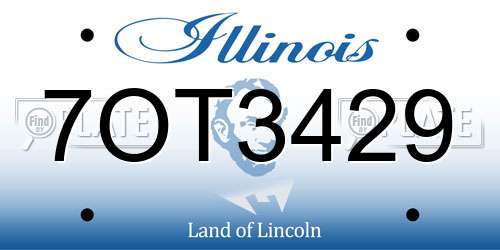 7OT3429 Illinois License Plate
