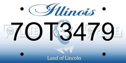 7OT3479 Illinois License Plate
