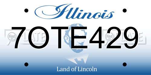 7OTE429 Illinois License Plate
