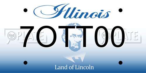 7OTT00 Illinois License Plate