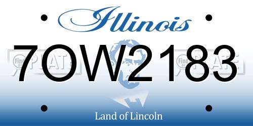 7OW2183 Illinois License Plate