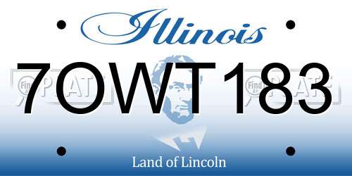 7OWT183 Illinois License Plate