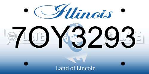 7OY3293 Illinois License Plate