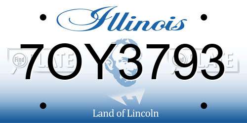 7OY3793 Illinois License Plate