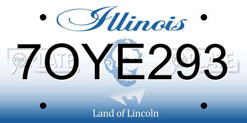 7OYE293 Illinois License Plate