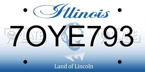 7OYE793 Illinois License Plate