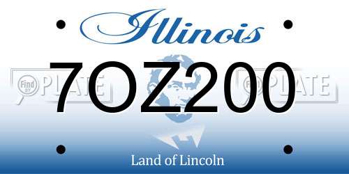 7OZ200 Illinois License Plate
