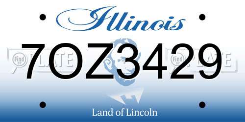 7OZ3429 Illinois License Plate