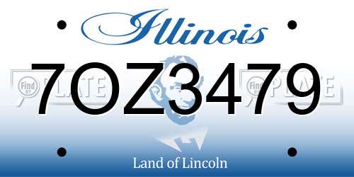 7OZ3479 Illinois License Plate