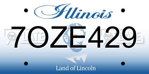 7OZE429 Illinois License Plate