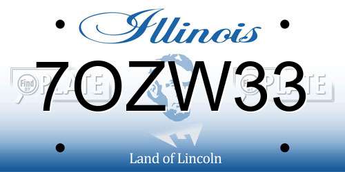 7OZW33 Illinois License Plate