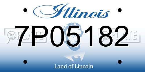 7P05182 Illinois License Plate
