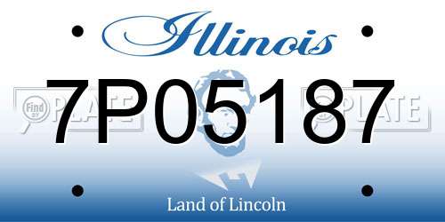7P05187 Illinois License Plate
