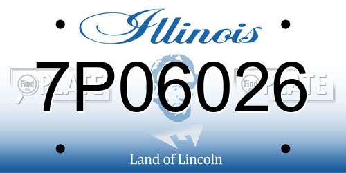 7P06026 Illinois License Plate
