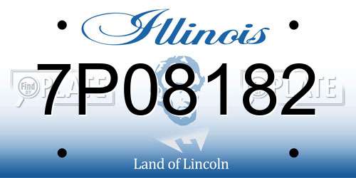 7P08182 Illinois License Plate