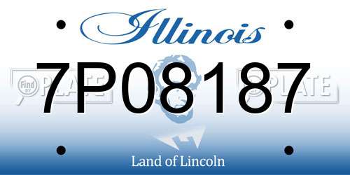 7P08187 Illinois License Plate