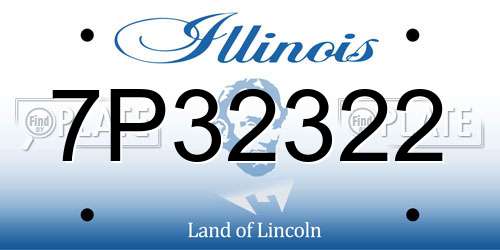 7P32322 Illinois License Plate