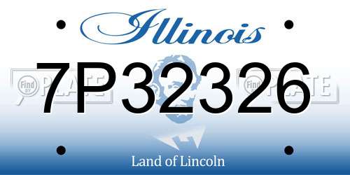 7P32326 Illinois License Plate