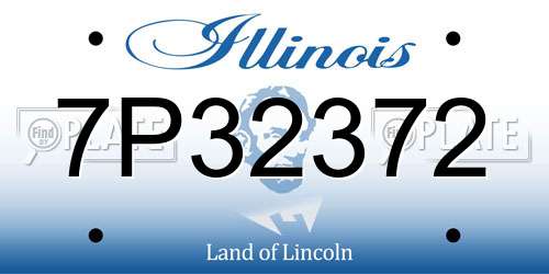 7P32372 Illinois License Plate
