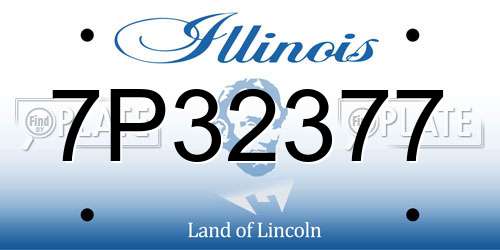 7P32377 Illinois License Plate