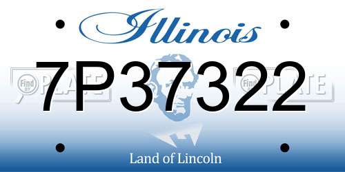 7P37322 Illinois License Plate