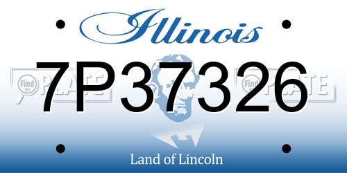 7P37326 Illinois License Plate