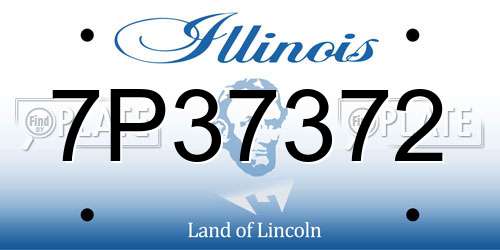 7P37372 Illinois License Plate