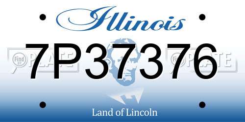 7P37376 Illinois License Plate