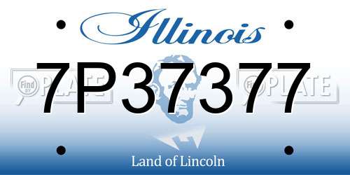 7P37377 Illinois License Plate