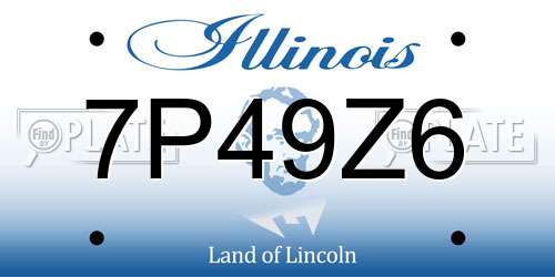 7P49Z6 Illinois License Plate
