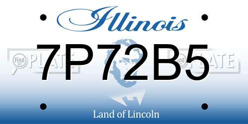 7P72B5 Illinois License Plate