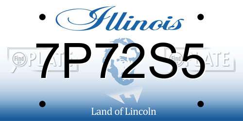 7P72S5 Illinois License Plate