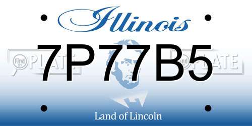 7P77B5 Illinois License Plate