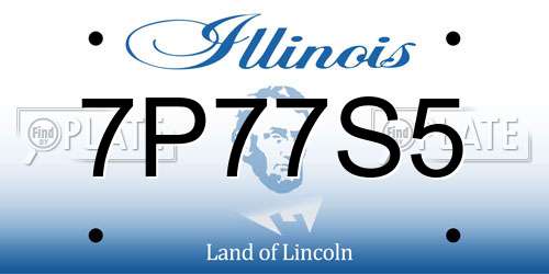 7P77S5 Illinois License Plate