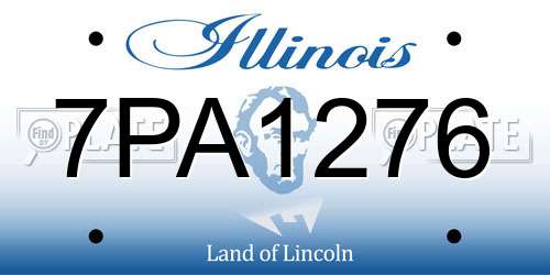 7PA1276 Illinois License Plate