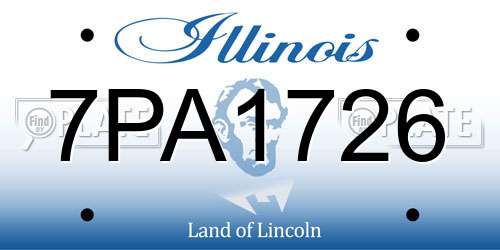 7PA1726 Illinois License Plate