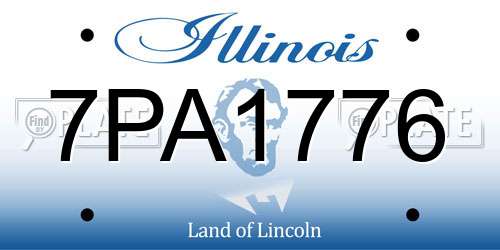 7PA1776 Illinois License Plate