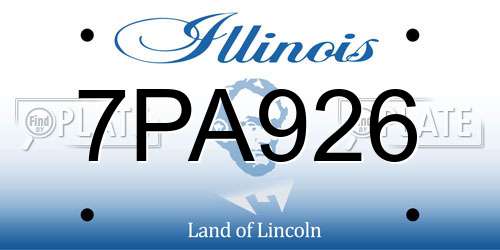 7PA926 Illinois License Plate