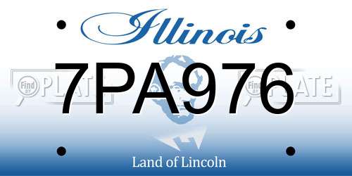 7PA976 Illinois License Plate