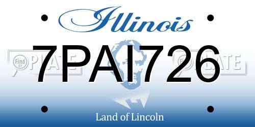 7PAI726 Illinois License Plate