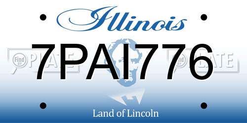 7PAI776 Illinois License Plate