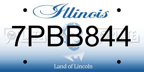 7PBB844 Illinois License Plate
