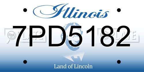 7PD5182 Illinois License Plate