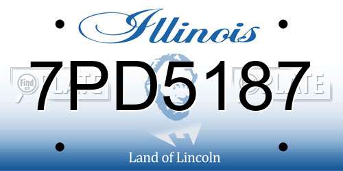 7PD5187 Illinois License Plate
