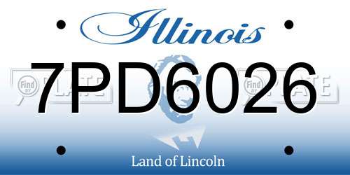 7PD6026 Illinois License Plate