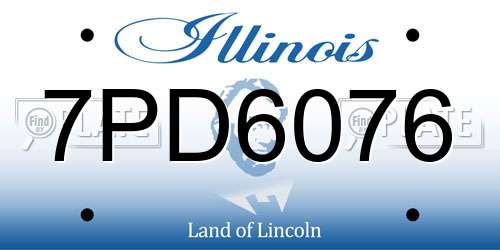 7PD6076 Illinois License Plate
