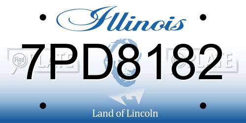 7PD8182 Illinois License Plate