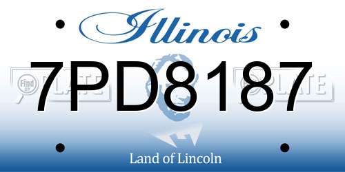7PD8187 Illinois License Plate